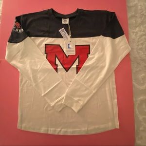 Ole Miss Rebels College Shirt Navy & Ivory Size is M